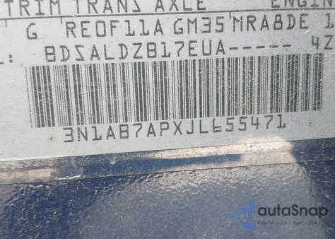 2018 Nissan Sentra Sv from USA, damaged, VIN 3N1AB7APXJL655471